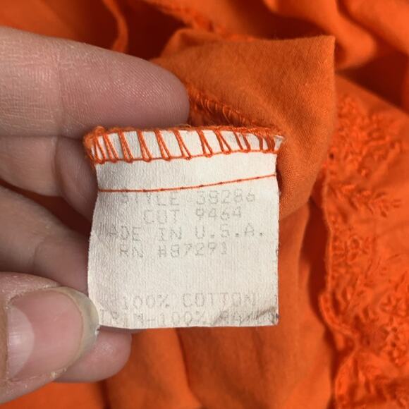 Johnny Was women's size 6 small skirt orange vintage USA embroidered floral - Picture 7 of 10